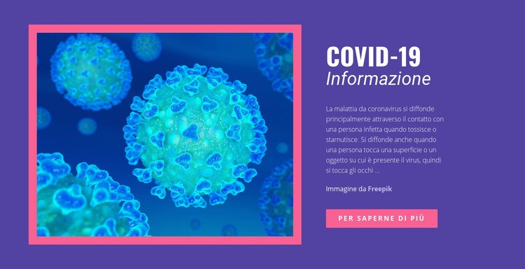 Informazioni COVID-19 Costruttore di siti web HTML