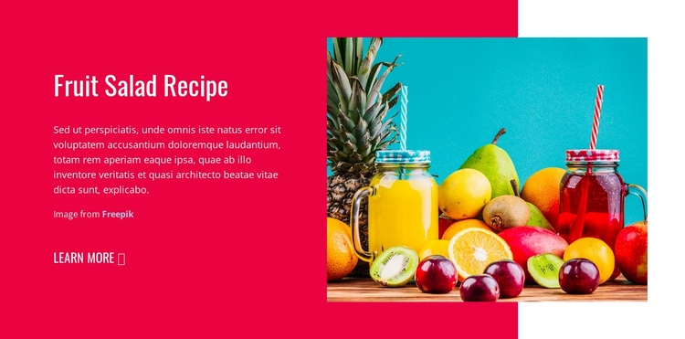 Fruit Salads Recipes One Page Template