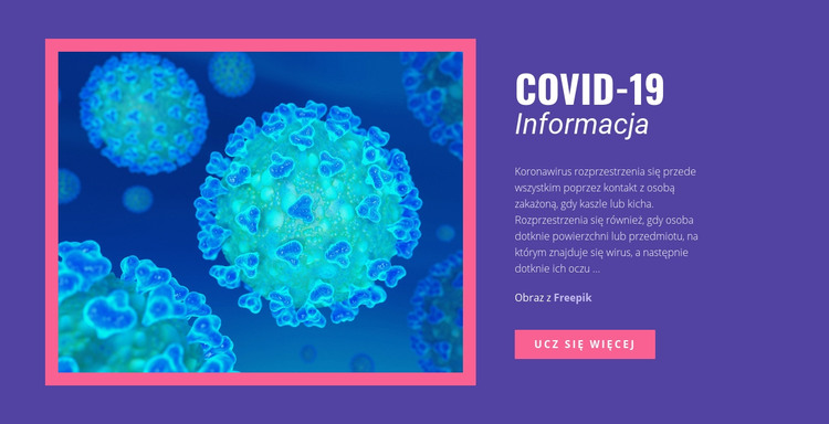 Informacje o COVID-19 Szablon HTML