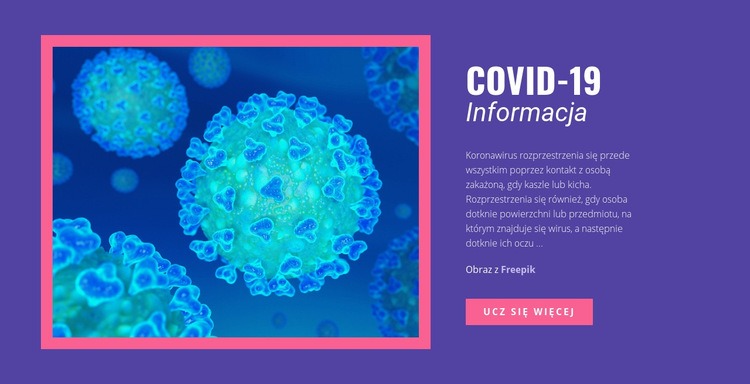 Informacje o COVID-19 Szablon HTML5