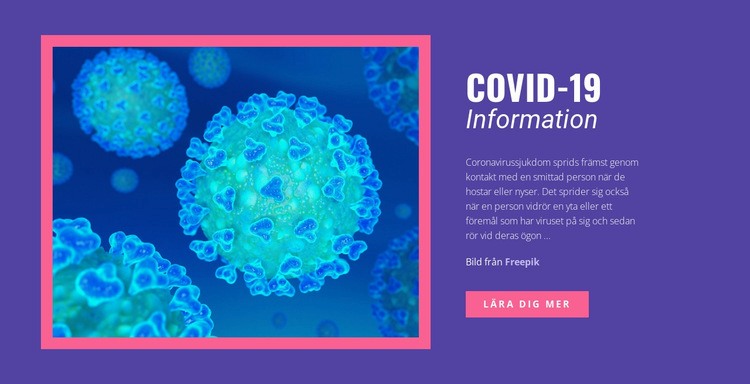 Information om COVID-19 Hemsidedesign