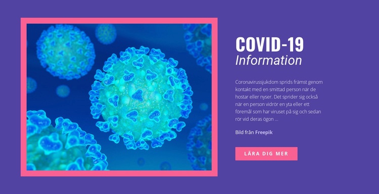 Information om COVID-19 HTML-mall