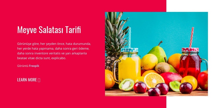 Meyve Salataları Tarifler Web sitesi tasarımı