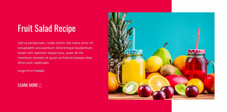 Fruitsalades Recepten Website Builder-sjablonen