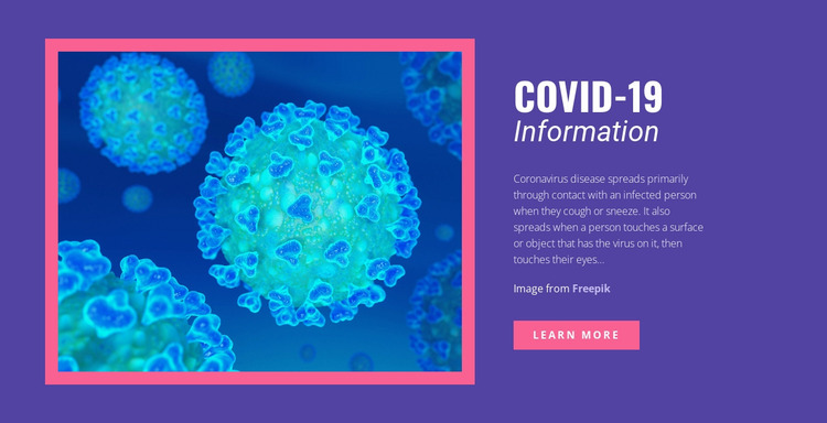 COVID-19-informatie Website mockup