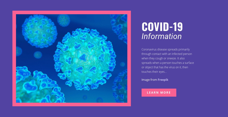 COVID-19 Information Wix Template Alternative