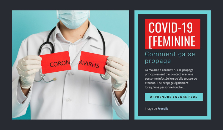 Symptômes du COVID-19 Modèle de site Web