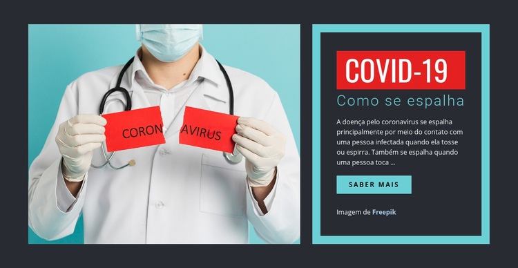 Sintomas de COVID-19 Design do site