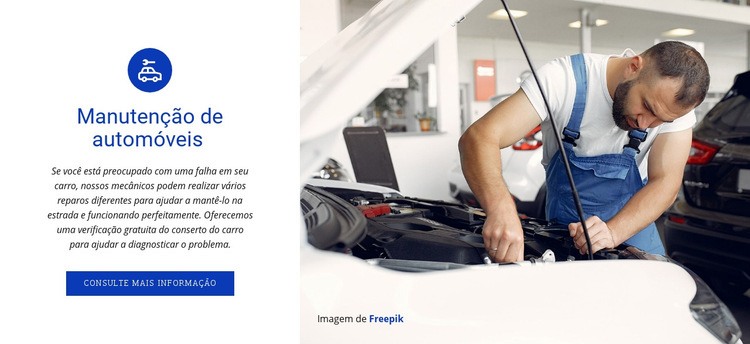 Manutenção e reparação de automóveis Design do site