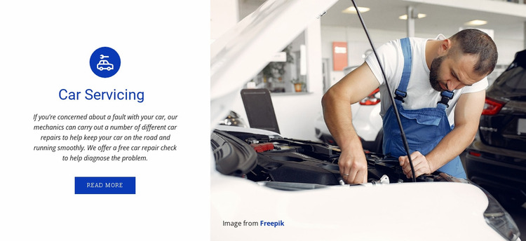 Auto onderhoud en reparatie Website mockup