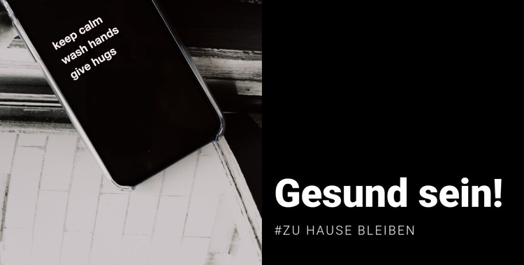 Sei gesund und bleib zu Hause CSS-Vorlage