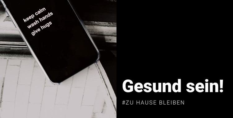 Sei gesund und bleib zu Hause HTML5-Vorlage