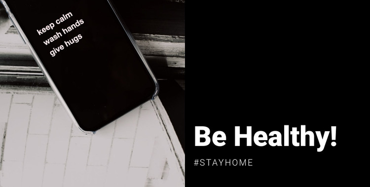 Be healthy and stay home Homepage Design