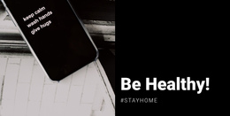 Be Healthy And Stay Home One Page Template