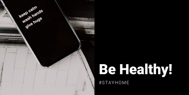 Be healthy and stay home One Page Template