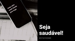 Seja Saudável E Fique Em Casa - Design De Site Fácil