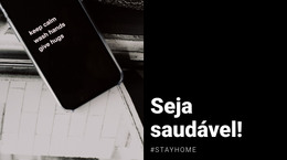 Página Inicial Do Site Para Seja Saudável E Fique Em Casa