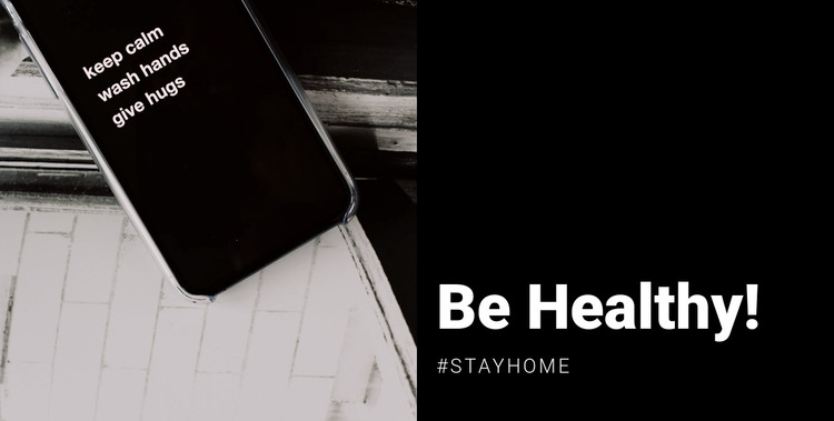 Be healthy and stay home Web Design