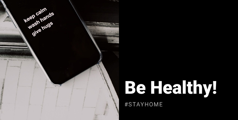 Be healthy and stay home Web Page Design