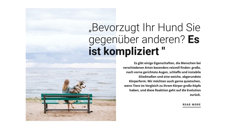 Beziehung zwischen Hund und Besitzer CSS-Vorlage