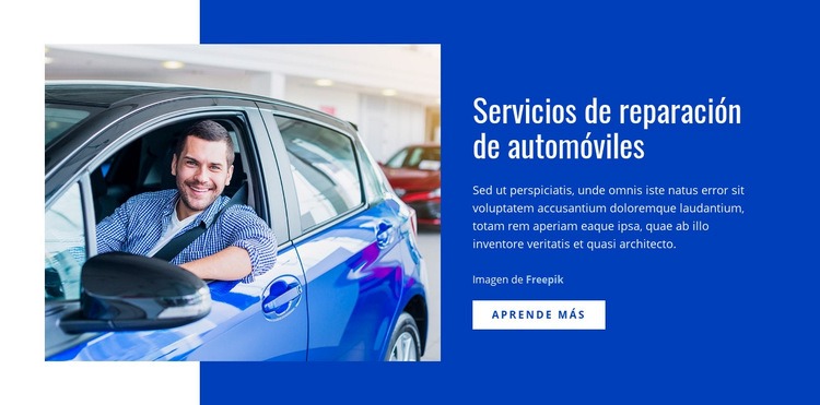 Servicios de reparación de automóviles Creador de sitios web HTML