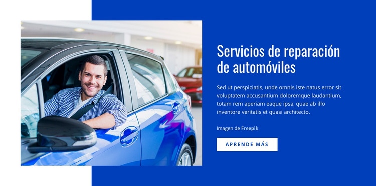Servicios de reparación de automóviles Maqueta de sitio web