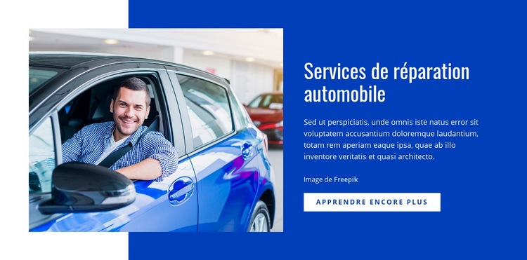 Services de réparation automobile Conception de site Web