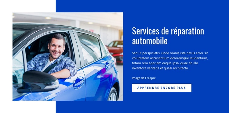 Services de réparation automobile Créateur de site Web HTML