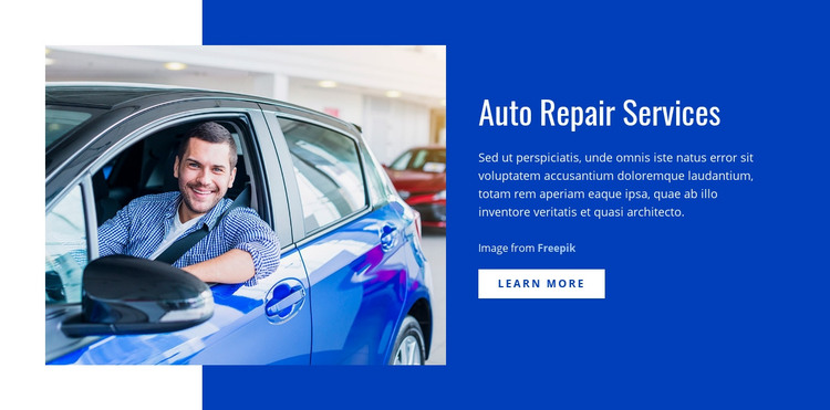 Auto repair services  Homepage Design