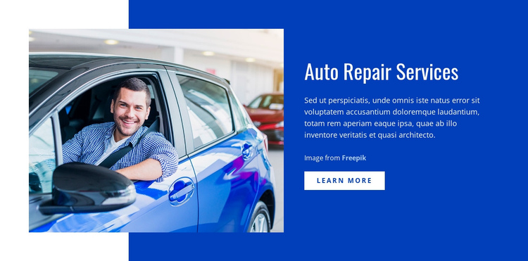 Autoreparatieservices Sjabloon voor één pagina