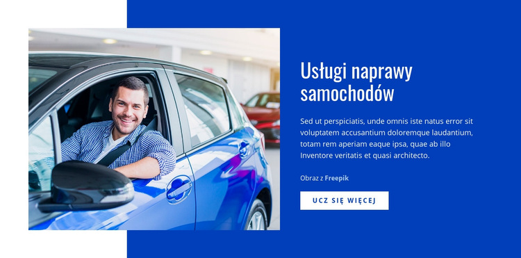 Usługi naprawy samochodów Szablon witryny sieci Web