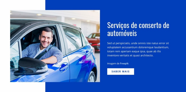 Serviços de conserto de automóveis Design do site