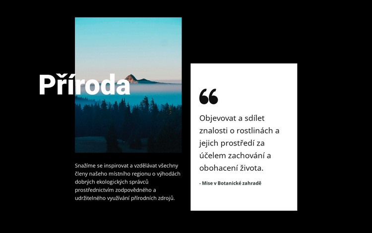 Pohled na přírodní krajinu Šablona CSS