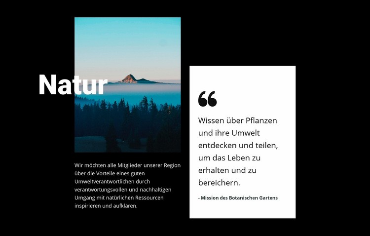 Naturlandschaftsansicht HTML Website Builder