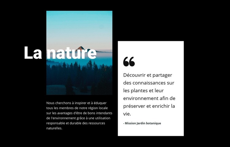 Vue paysage nature Créateur de site Web HTML