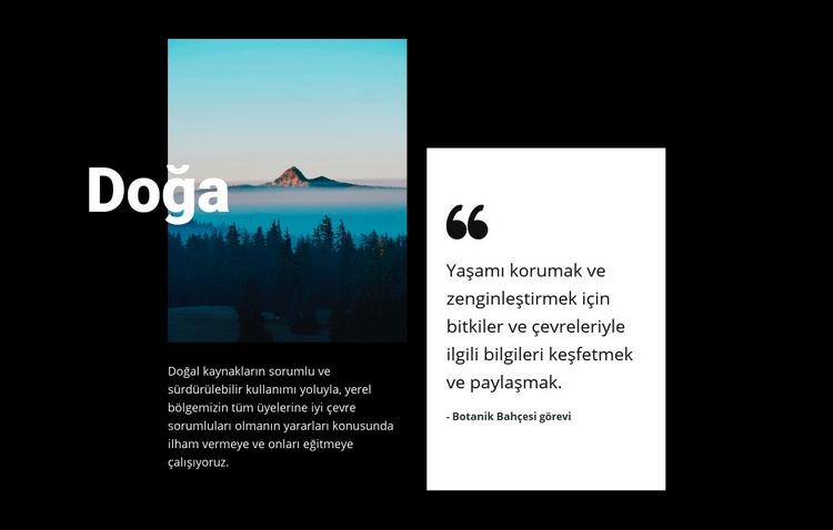 Doğa manzara görünümü Web sitesi tasarımı