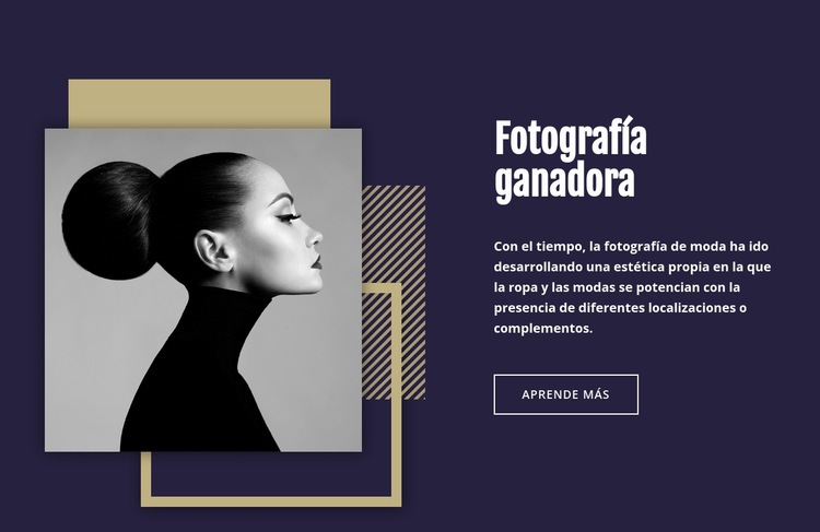 Fotografía de moda ganadora Maqueta de sitio web