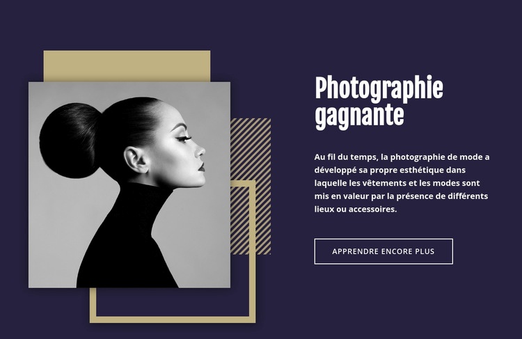 Photographie de mode gagnante Conception de site Web