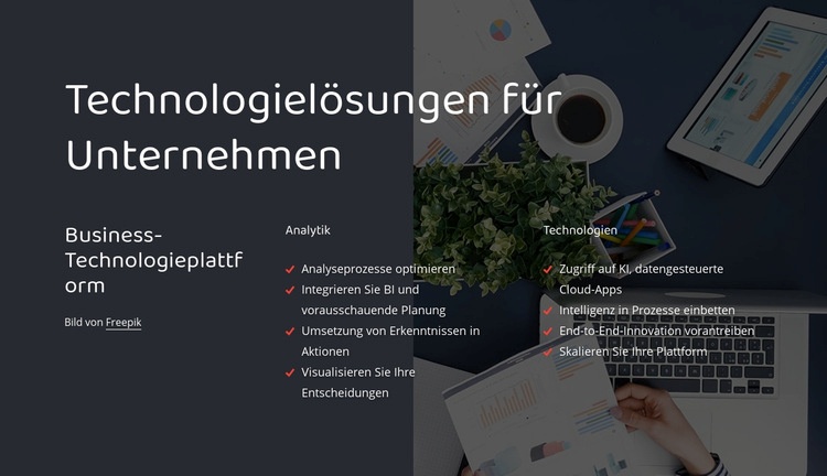 Business-Technologie-Plattform HTML Website Builder