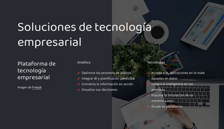 Plataforma de tecnología empresarial Plantillas de creación de sitios web