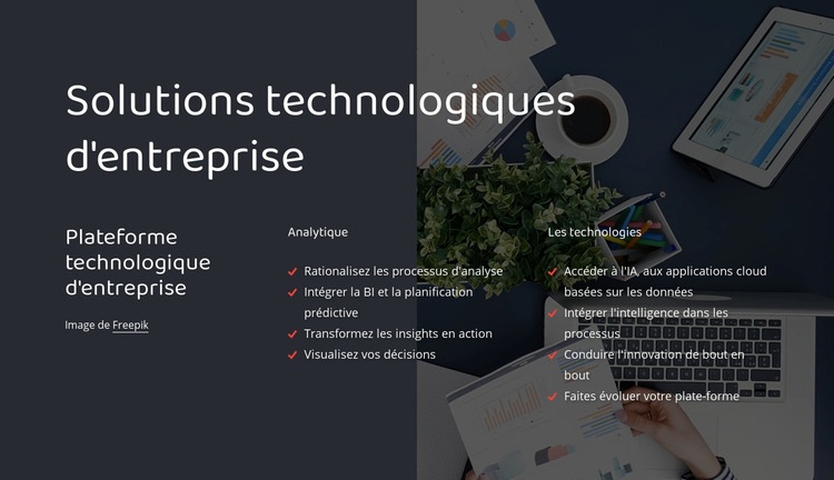 Plateforme technologique d'entreprise Créateur de site Web HTML