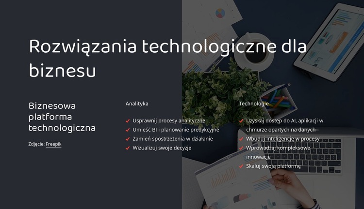 Platforma technologii biznesowych Kreator witryn internetowych HTML