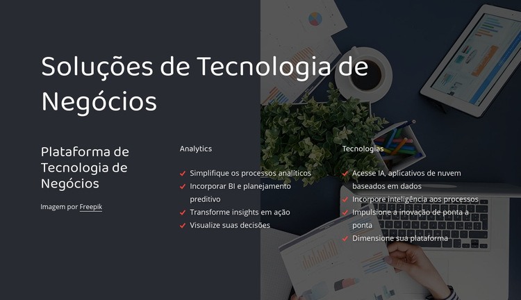 Plataforma de tecnologia de negócios Design do site