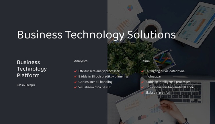 Företagsteknisk plattform Hemsidedesign