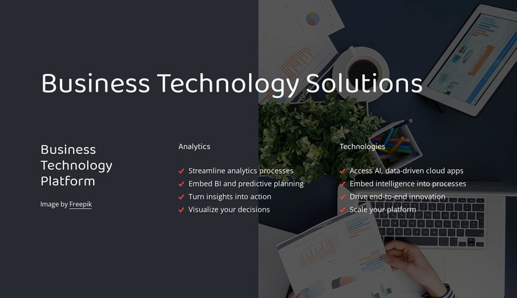 Business technology platform Website Mockup