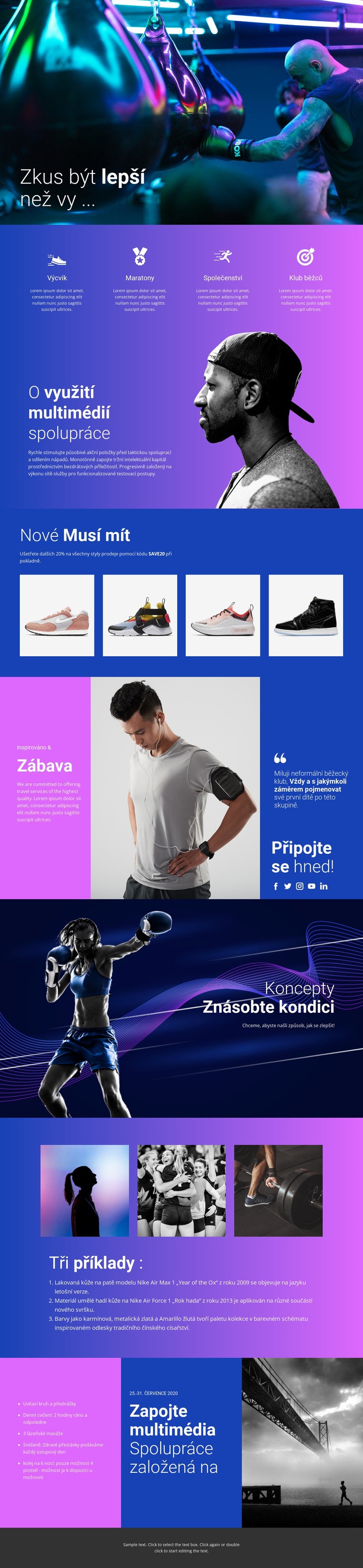 Lepší způsob sportování Šablona HTML