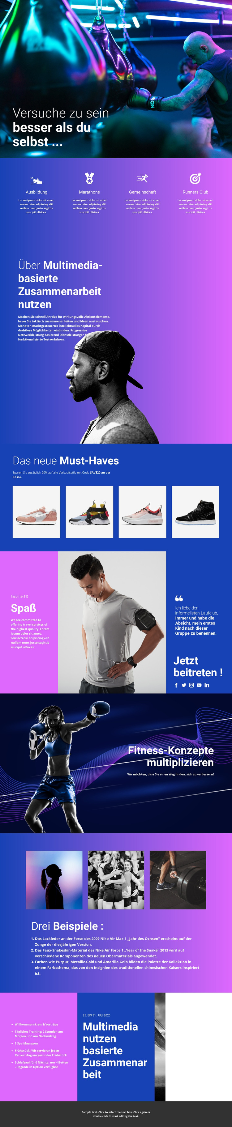 Bessere Art Sport zu treiben HTML-Vorlage