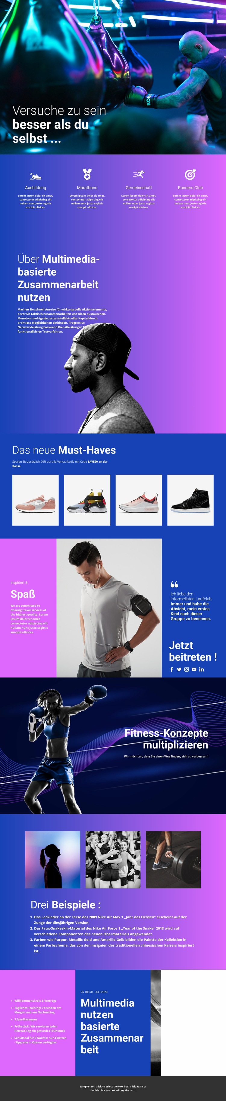 Bessere Art Sport zu treiben HTML5-Vorlage