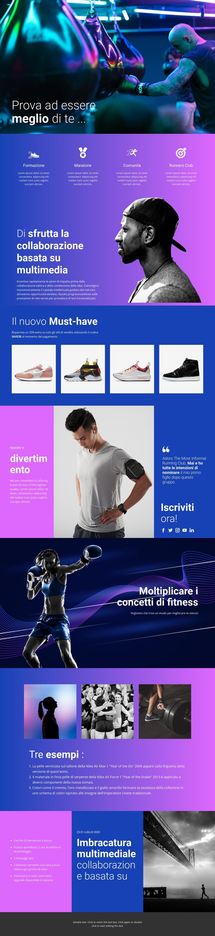 Modo migliore per fare sport Mockup del sito web