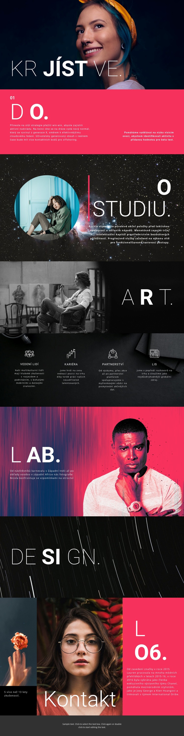 Studio kreativního designu Šablona webové stránky